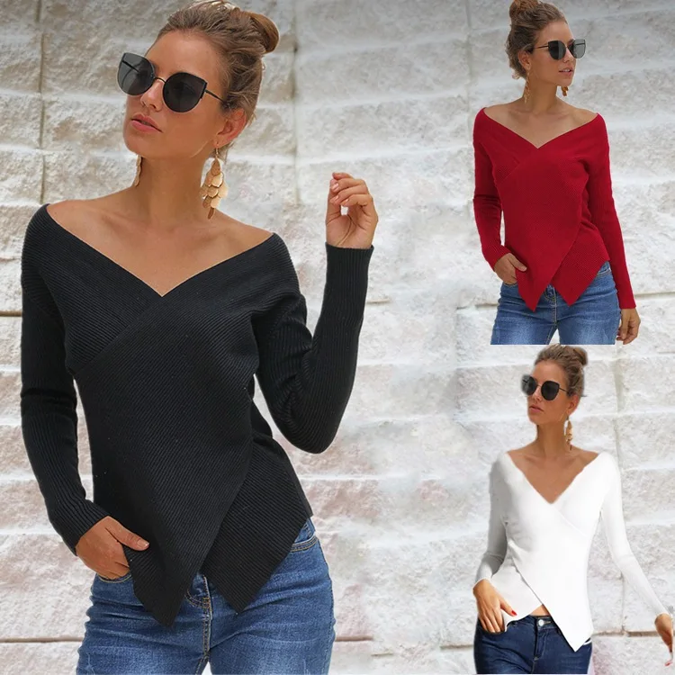Autumn and winter new style solid color V-neck long-sleeved pullover sweater women
Autumn and winter new style solid color V-neck long-sleeved pullover sweater women