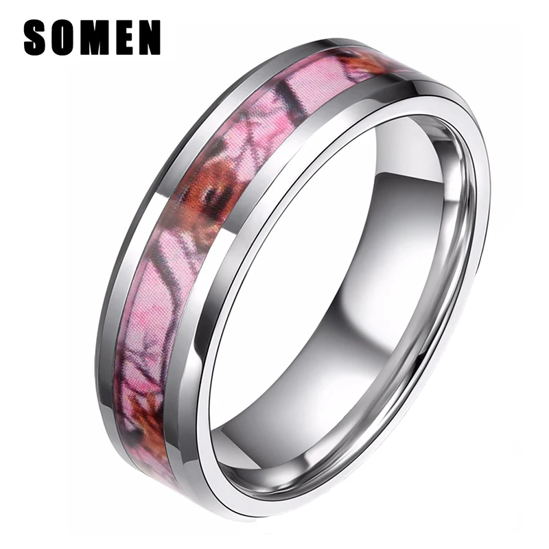 6MM Romantic Pink Camo Titanium Ring For Women Deer Pattern Camouflage Style Wedding Band Fashion Girlfriend Jewelry anel mujer
6MM Romantic Pink Camo Titanium Ring For Women Deer Pattern Camouflage Style Wedding Band Fashion Girlfriend Jewelry anel mujer