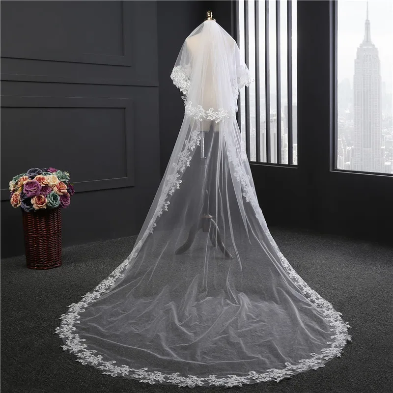 Charming Bride to be Veil Bridal Cathedral Veils Bride Vail Accessoire de Mariage Lace Edging Two Layers Cover Face Tulle Comb
Charming Bride to be Veil Bridal Cathedral Veils Bride Vail Accessoire de Mariage Lace Edging Two Layers Cover Face Tulle Comb