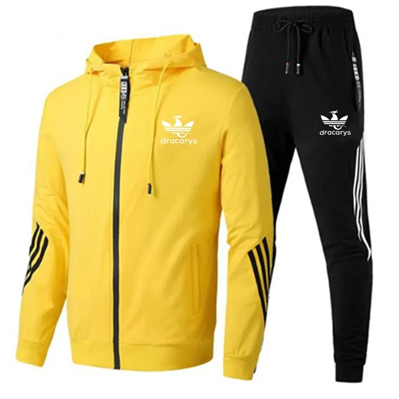 Brand Men's Sets Two-piece Striped Sportswear Men's Hooded Top Outdoor Sports Pants Tracksuit Suit ropa hombre
Brand Men's Sets Two-piece Striped Sportswear Men's Hooded Top Outdoor Sports Pants Tracksuit Suit ropa hombre