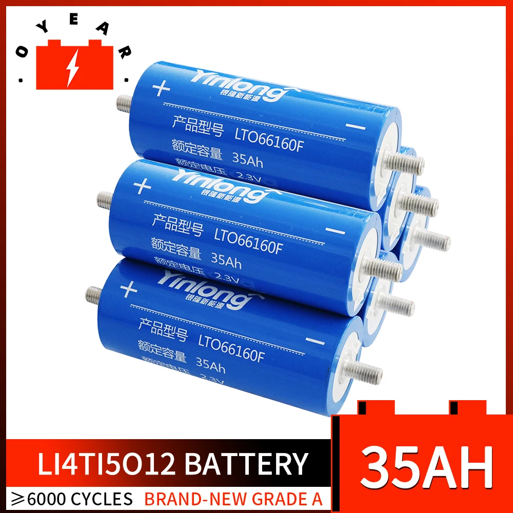 6pcs Lithium Titanate Battery LTO 66160 45Ah 2.3V 10C Discharge Cells for DIY 12V 24V 36V 48V EV Solar System Battery Pack
6pcs Lithium Titanate Battery LTO 66160 45Ah 2.3V 10C Discharge Cells for DIY 12V 24V 36V 48V EV Solar System Battery Pack