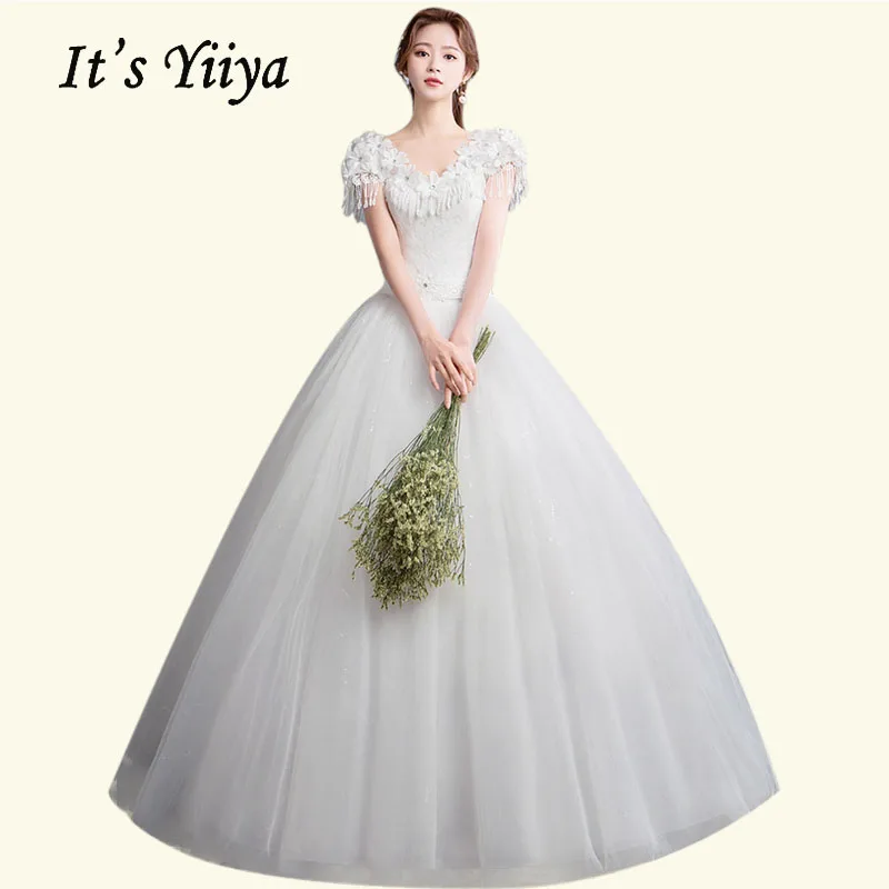 Lace Wedding Dresses It's Yiiya BR696 White Plus Size Wedding Dress Long Vestido De Novia V-neck Appliques Wedding Gowns
Lace Wedding Dresses It's Yiiya BR696 White Plus Size Wedding Dress Long Vestido De Novia V-neck Appliques Wedding Gowns