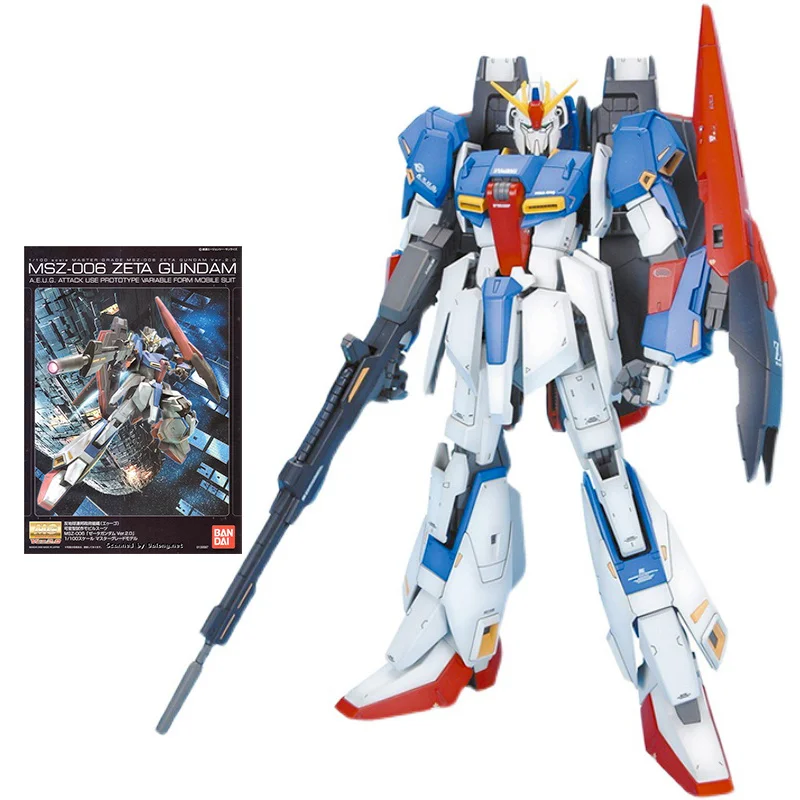 

Bandai Gundam Assembly Model Kit Anime Figure MG 1/100 MSZ-006 Zeta Gundam Genuine Gunpla Action Figures Gifts for Children Toys