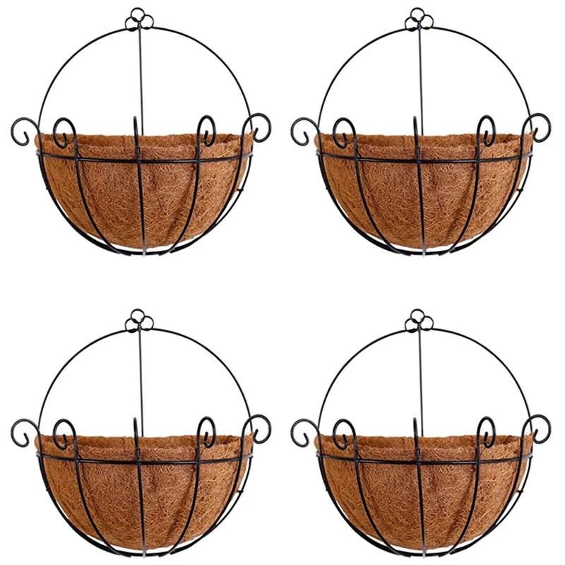 Metal Hanging Planter Basket with Coco Coir Liner Wall Mount Wire Plant Holder for Indoor Outdoor Garden Porch (4 Pack)
Metal Hanging Planter Basket with Coco Coir Liner Wall Mount Wire Plant Holder for Indoor Outdoor Garden Porch (4 Pack)