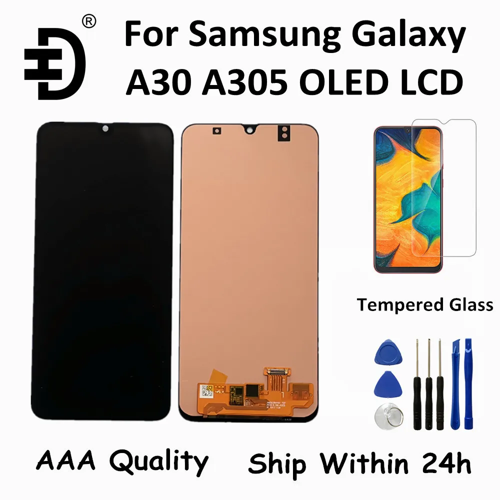 OLED LCD For Samsung Galaxy A30 A305 LCD Display Touch Panel Digitizer For Samsung A30 SM-A305F A305FN LCD Screen Replacement
OLED LCD For Samsung Galaxy A30 A305 LCD Display Touch Panel Digitizer For Samsung A30 SM-A305F A305FN LCD Screen Replacement