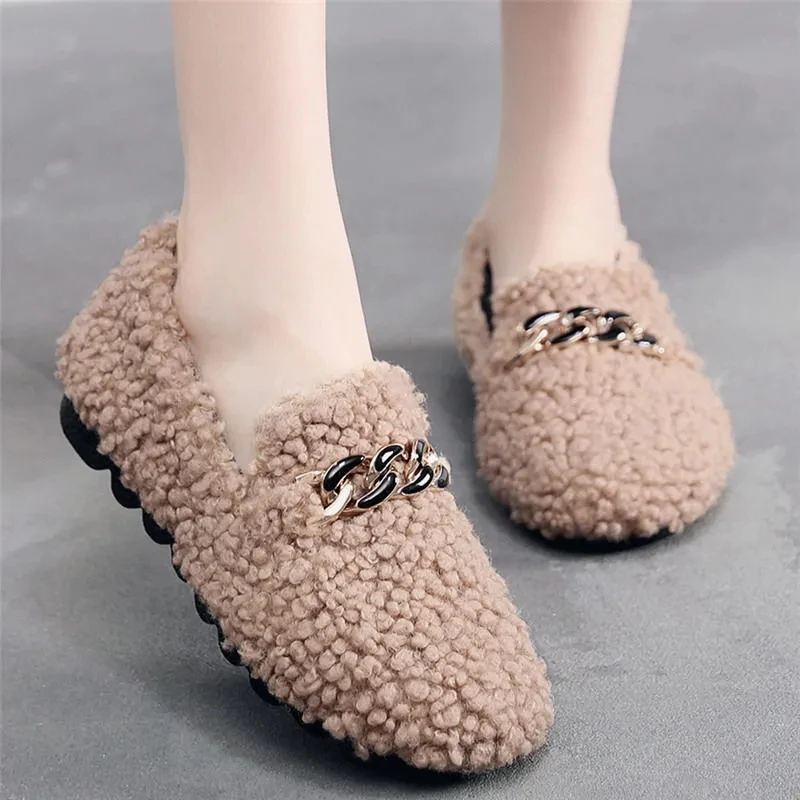 Size 41 42 Women Furry Winter Shoes Mother Fur Loafers Soft Faux Wool Leisure Flats Female Driving Casual Footwear
Size 41 42 Women Furry Winter Shoes Mother Fur Loafers Soft Faux Wool Leisure Flats Female Driving Casual Footwear