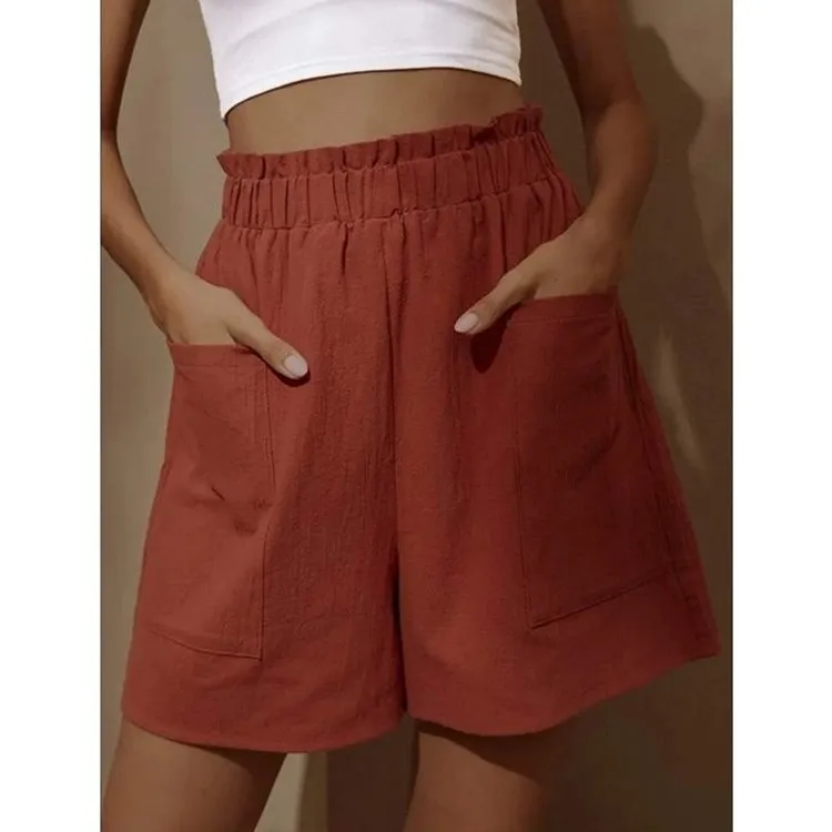 Mandylandy Shorts Summer Fashion Elastic High Waist Loose Wide Legs Shorts Women's Casual Solid Color Pocket Shorts
Mandylandy Shorts Summer Fashion Elastic High Waist Loose Wide Legs Shorts Women's Casual Solid Color Pocket Shorts