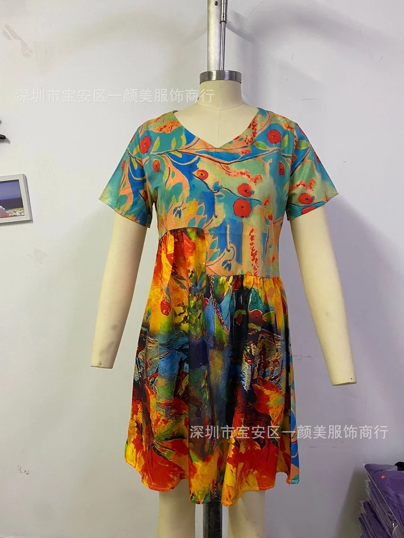 WEPBEL Vintage Floral Print Dress Women Summer V Neck Short Sleeves A Line Dresses Fashion Elegant Loose Ladies Dress Vestidos
WEPBEL Vintage Floral Print Dress Women Summer V Neck Short Sleeves A Line Dresses Fashion Elegant Loose Ladies Dress Vestidos