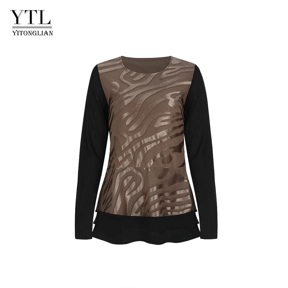 YTL Women's Spring Chiffon Patchwork Long Sleeve Brown Pattern Elegant Blouse Shirts W059
YTL Women's Spring Chiffon Patchwork Long Sleeve Brown Pattern Elegant Blouse Shirts W059