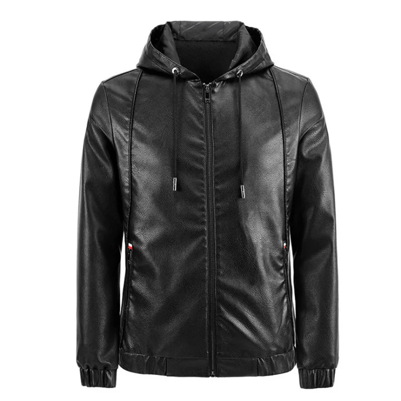 New Casual Motorcycle Leather Jacket Men Hooded PU Leather Jacket Zipper Male Outerwear Jaqueta De Couro Masculina
New Casual Motorcycle Leather Jacket Men Hooded PU Leather Jacket Zipper Male Outerwear Jaqueta De Couro Masculina