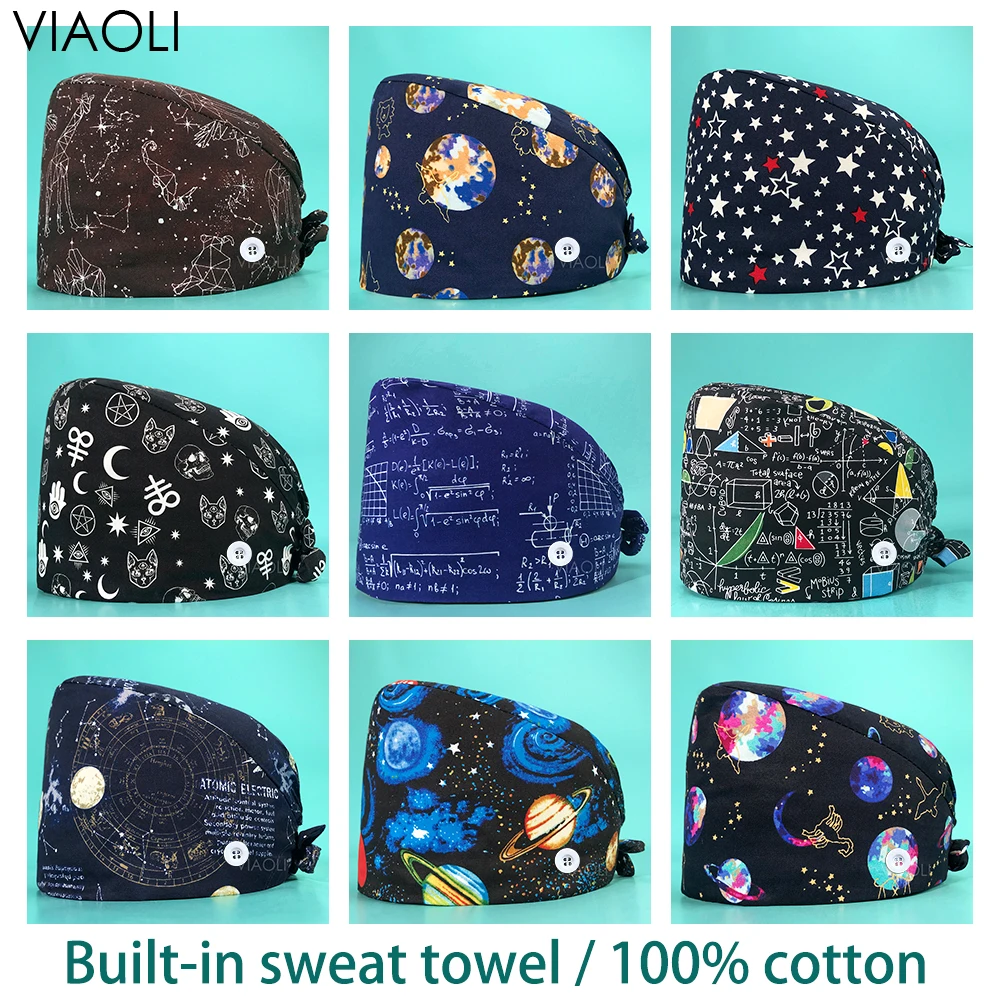 Print Frosted Cap Pure Cotton High Quality Lab Hats Fashion Beauyt Salon Scrub Cap Adjustable Unisex Health Workers Cap Bandage
Print Frosted Cap Pure Cotton High Quality Lab Hats Fashion Beauyt Salon Scrub Cap Adjustable Unisex Health Workers Cap Bandage