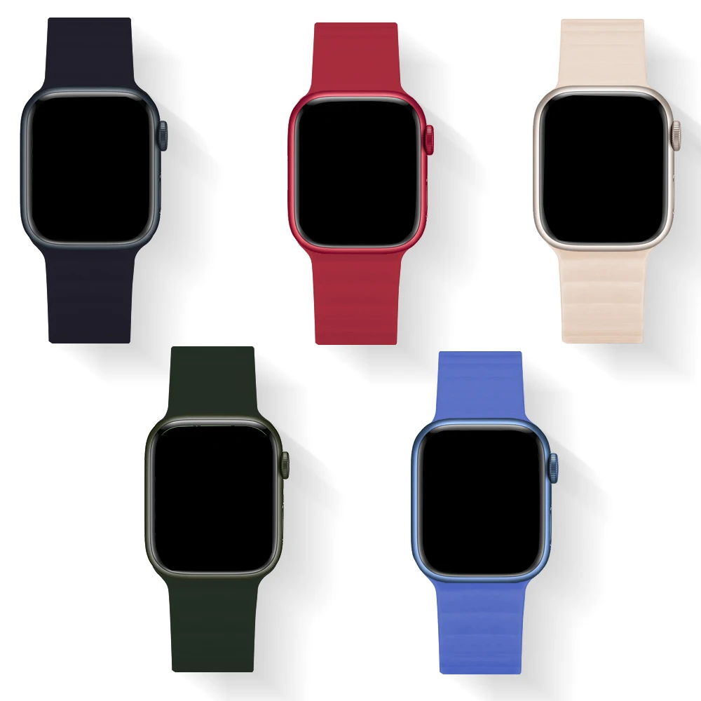 Silicone Magnetic Strap for Apple watch band 44mm 40mm Series 7 6 5 4 SE Magnetic bracelet wristband for iwatch 3 42mm 38mm band 
Silicone Magnetic Strap for Apple watch band 44mm 40mm Series 7 6 5 4 SE Magnetic bracelet wristband for iwatch 3 42mm 38mm band