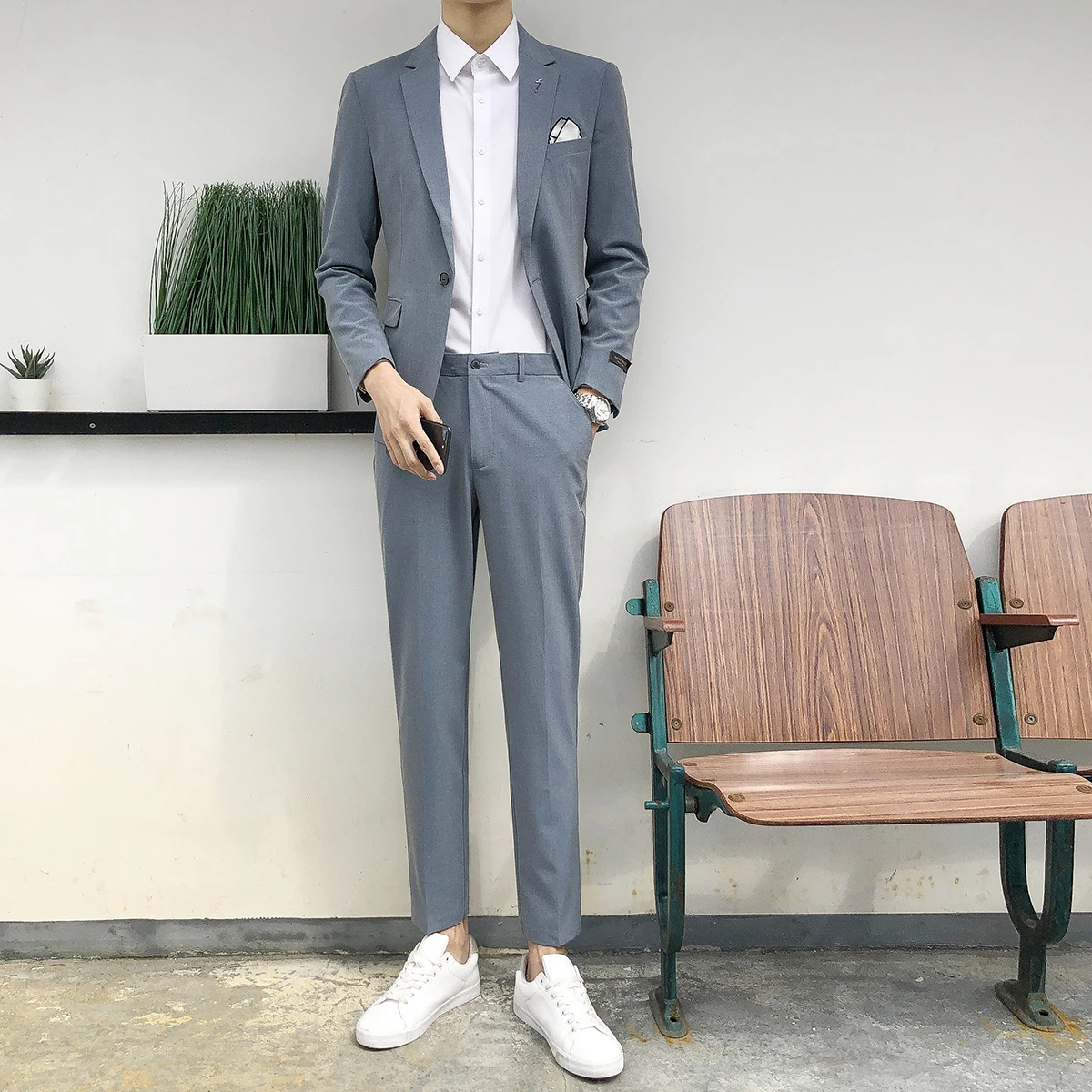 2 Pcs Coat Men Solid Color Men Blazer Blazer Slim Fit Casual Blazers Men Tuxedo Luxury Clothing Kombinezon Meski Suit Man BE50XF
2 Pcs Coat Men Solid Color Men Blazer Blazer Slim Fit Casual Blazers Men Tuxedo Luxury Clothing Kombinezon Meski Suit Man BE50XF