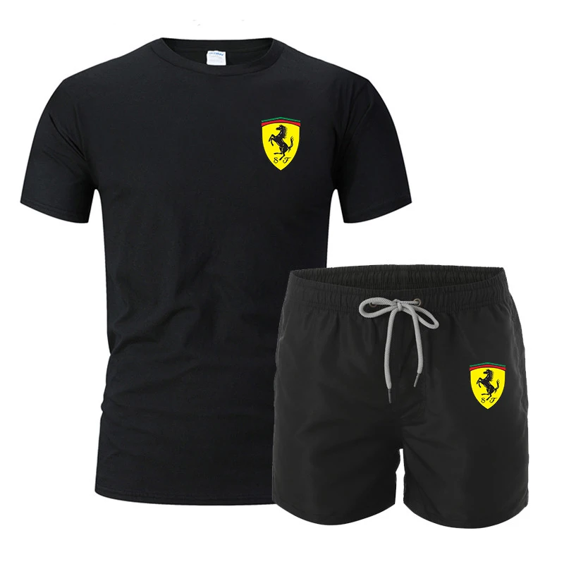 Casual fashion printed T-shirt + shorts two-piece men's sportswear summer T-shirt brand Ferrari track and field men's sportswear
Casual fashion printed T-shirt + shorts two-piece men's sportswear summer T-shirt brand Ferrari track and field men's sportswear