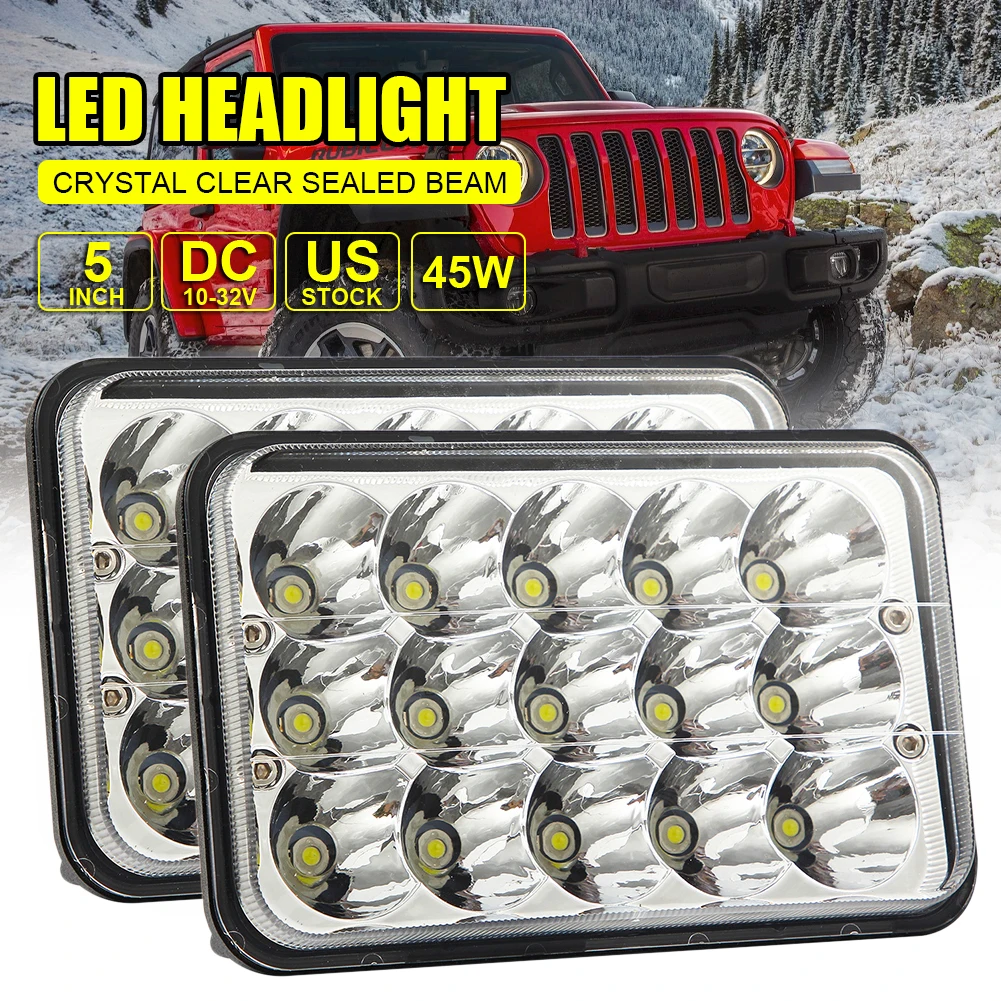 4x6 Inch Car Headlight Square 180W 15LED High Lumen 6000K White Driving Lights Hi/Lo Beam Waterproof for Jeep Chevy Pickup Truck
4x6 Inch Car Headlight Square 180W 15LED High Lumen 6000K White Driving Lights Hi/Lo Beam Waterproof for Jeep Chevy Pickup Truck