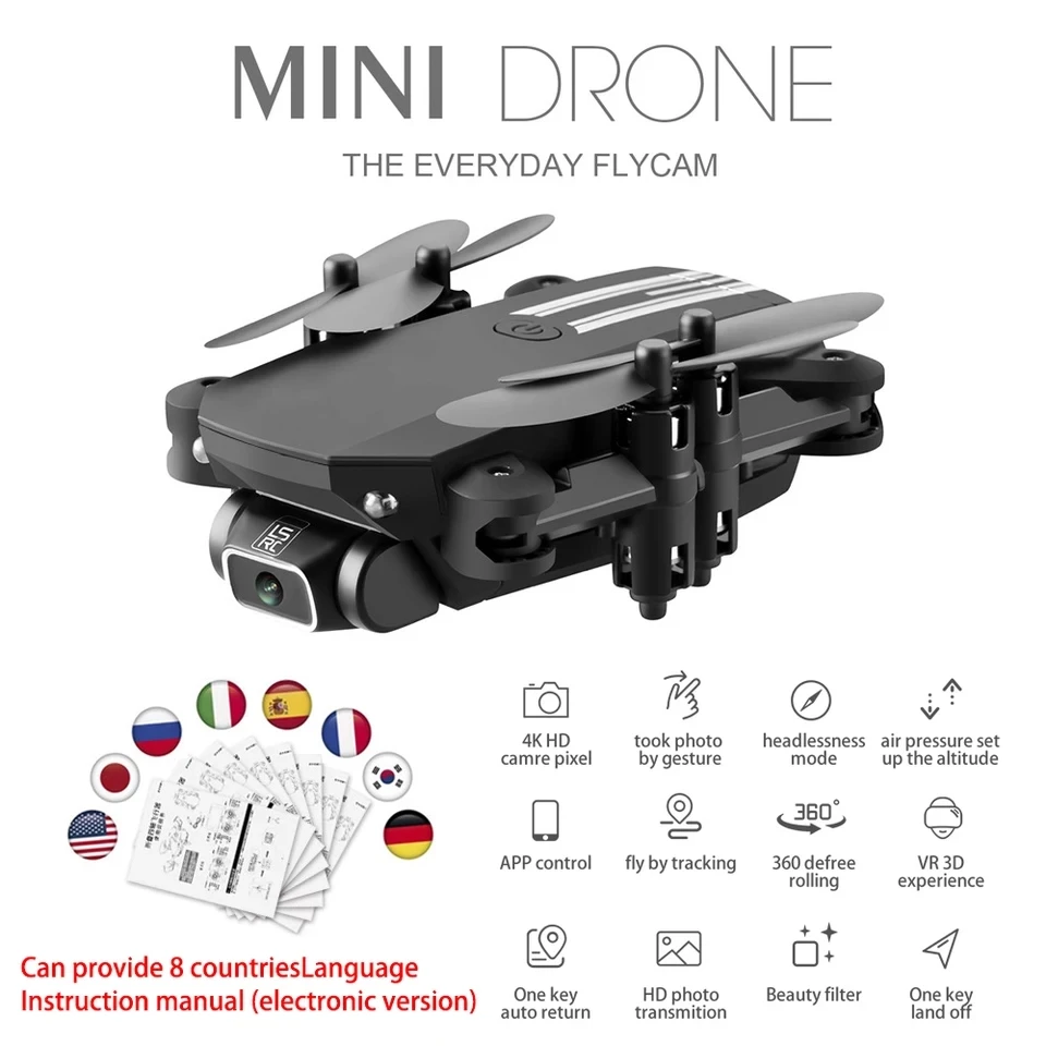 Mini UAV 4K 2021p HD, wireless camera FPV, air pressure, height keeping, foldable RC 4WD, toy, 1080
Mini UAV 4K 2021p HD, wireless camera FPV, air pressure, height keeping, foldable RC 4WD, toy, 1080
