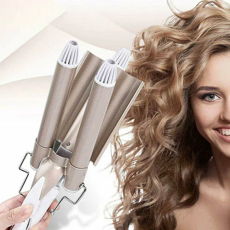 Curler Wand Curling Iron Ceramic Triple Barrel Hair Styler Hair Waver Styling Tools 110-220V Hair Curler Electric Curling 41D 
Curler Wand Curling Iron Ceramic Triple Barrel Hair Styler Hair Waver Styling Tools 110-220V Hair Curler Electric Curling 41D