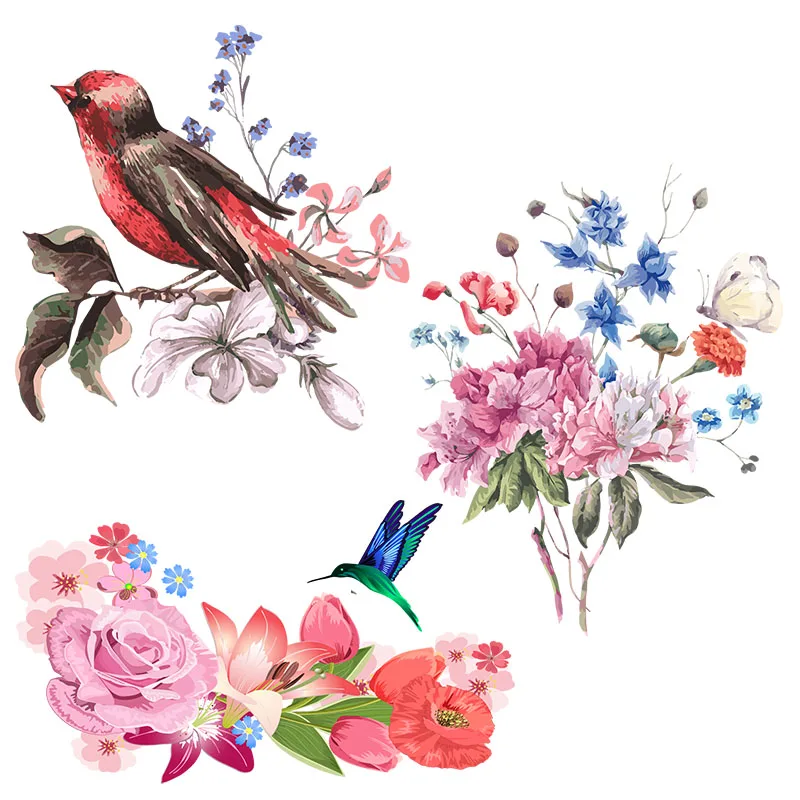 

Красивые и элегантные цветы Three Ratels QCF65, птицы и фотообои, украшение для дома, стикер для туалета