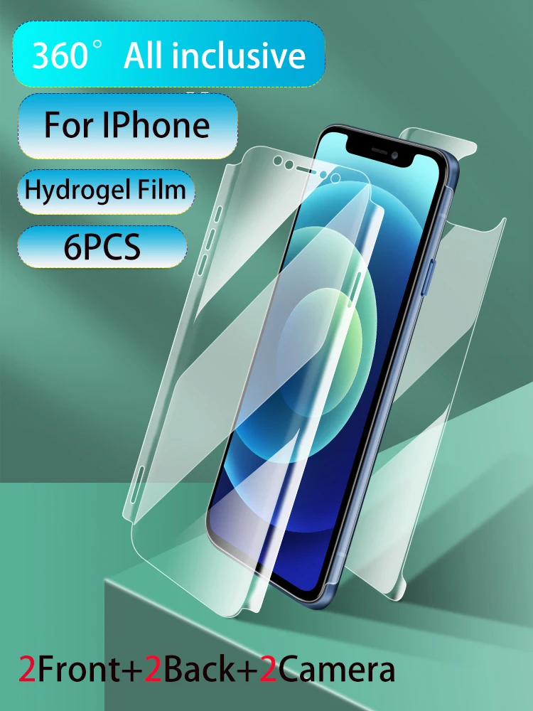 3 в 1 360 ° Все включено 13Pro Max защита экрана XS XR Гидрогелевая пленка для IPhone 12 Pro Mini X