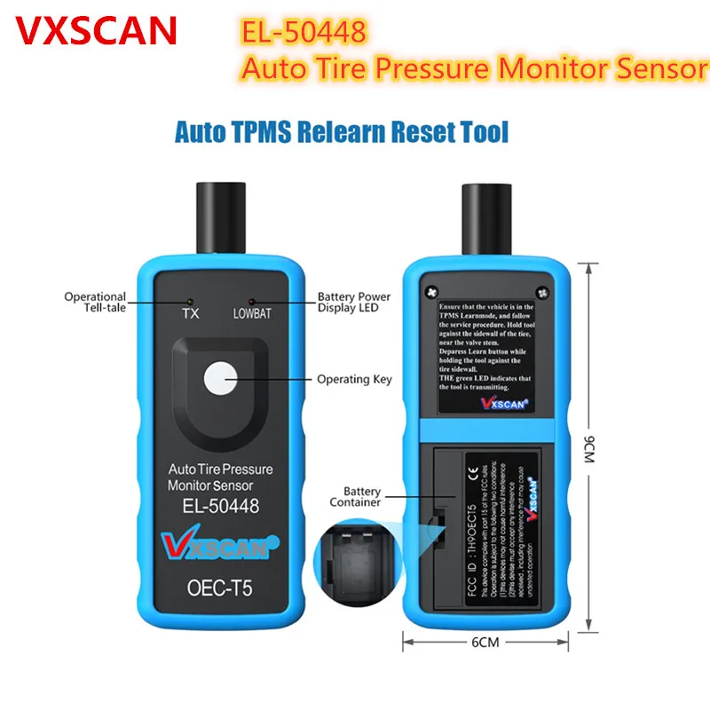 Диагностический инструмент VXSCAN El-50448 El50448 Автомобильный датчик контроля давления в шинах Sensor TPMS
Диагностический инструмент VXSCAN El-50448 El50448 Автомобильный датчик контроля давления в шинах Sensor TPMS