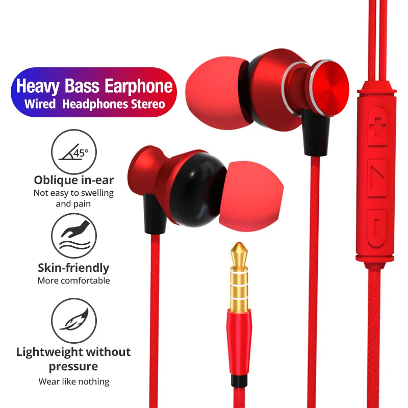 ANKNDO In-Ear Wired Earphones Metal Heavy Bass Headset Sport Mic Music Earbuds Stereo Earpiece For Xiaomi Samsung Huawei Phones
ANKNDO In-Ear Wired Earphones Metal Heavy Bass Headset Sport Mic Music Earbuds Stereo Earpiece For Xiaomi Samsung Huawei Phones