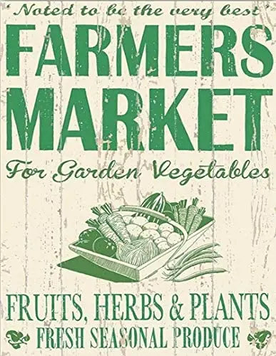 Farmers Market Fruit Herbs Plants Vegetables Garden Metal Sign Retro Home Garden Wall Decoration 12X16 inch
Farmers Market Fruit Herbs Plants Vegetables Garden Metal Sign Retro Home Garden Wall Decoration 12X16 inch