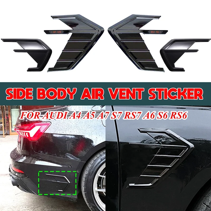 Car Side Body Air Vent Sticker Trim For- A4 A5 A7 S7 RS7 Sportback A6 S6 RS6 Avant Allroad 2019-2021 Glossy Black
Car Side Body Air Vent Sticker Trim For- A4 A5 A7 S7 RS7 Sportback A6 S6 RS6 Avant Allroad 2019-2021 Glossy Black
