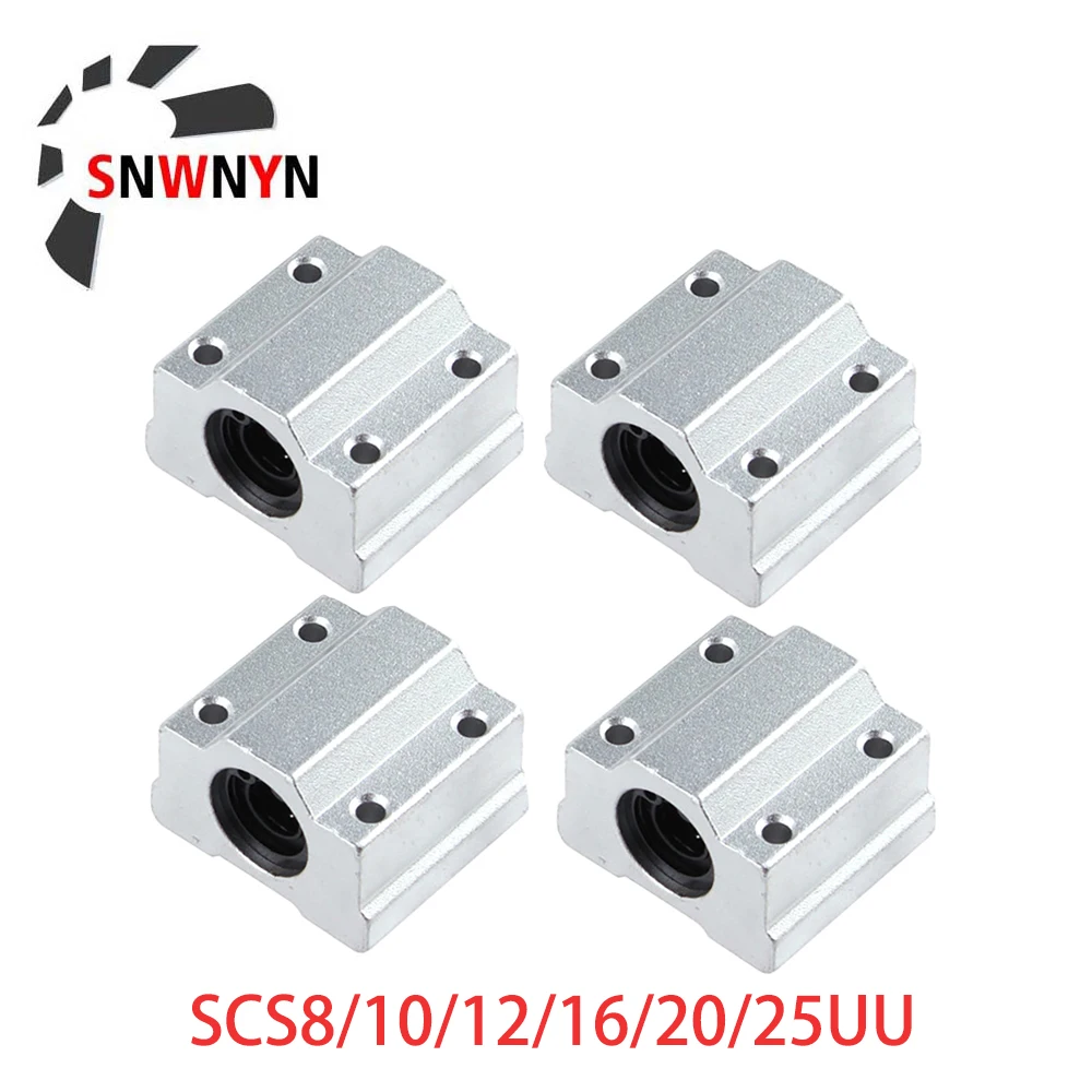 

4PCS Linear Bearing Slider SC8UU SCS8UU SC10UU SCS12UU 16UU 20UU 25UU Linear Shaft Motion Ball Block Bushing CNC 3D Printer Part