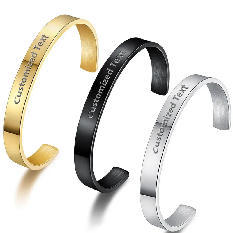 DIY Custom Engraving Cuff Bangle for Women Men Classic Stainless Steel Simple Personalized Wrist Unisex Jewelry 
DIY Custom Engraving Cuff Bangle for Women Men Classic Stainless Steel Simple Personalized Wrist Unisex Jewelry