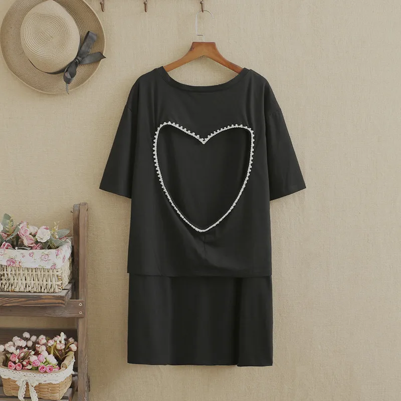 plus size t shirt for women 4XL 5XL 6XL Heart-shaped Pearls Adorn at the back O-Neck Short sleeves Knee length dress summer set
plus size t shirt for women 4XL 5XL 6XL Heart-shaped Pearls Adorn at the back O-Neck Short sleeves Knee length dress summer set