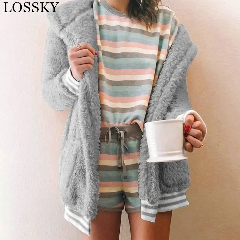 Women Autumn Winter Fleece Fur Soft Coat Casual Zipper Pocket Long Sleeve Plush Warm Hooded Jacket Outerwear Coats Top Overcoat
Women Autumn Winter Fleece Fur Soft Coat Casual Zipper Pocket Long Sleeve Plush Warm Hooded Jacket Outerwear Coats Top Overcoat