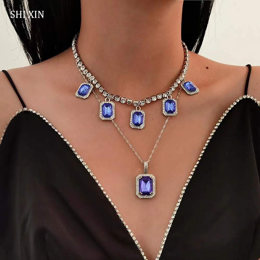 SHIXIN Short Rhinestone Choker Colar Necklace With Colorful Crystal Pendants Necklaces for Women Fashion 2020 Neck Collier Femme
SHIXIN Short Rhinestone Choker Colar Necklace With Colorful Crystal Pendants Necklaces for Women Fashion 2020 Neck Collier Femme