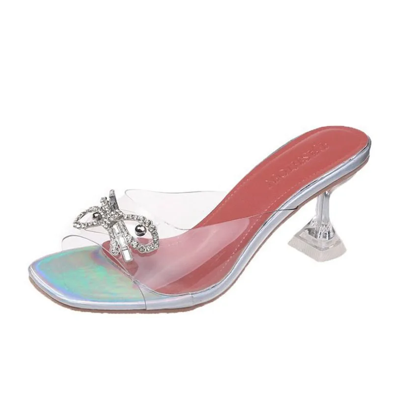 Women's Slippers 2021 Summer New PVC Jelly Sandals Open Toe Stiletto Shoes Women's Transparent 8cm High Heels Slippers Size 42
Women's Slippers 2021 Summer New PVC Jelly Sandals Open Toe Stiletto Shoes Women's Transparent 8cm High Heels Slippers Size 42