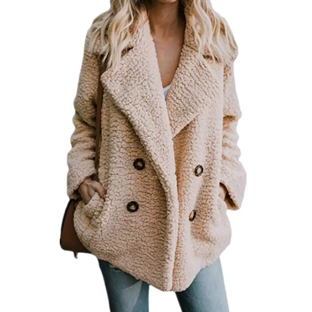 80% Hot Sell Women Fashion Button Lapel Winter Warm Coat Fluffy Cotton Padded Jacket Outwear
80% Hot Sell Women Fashion Button Lapel Winter Warm Coat Fluffy Cotton Padded Jacket Outwear