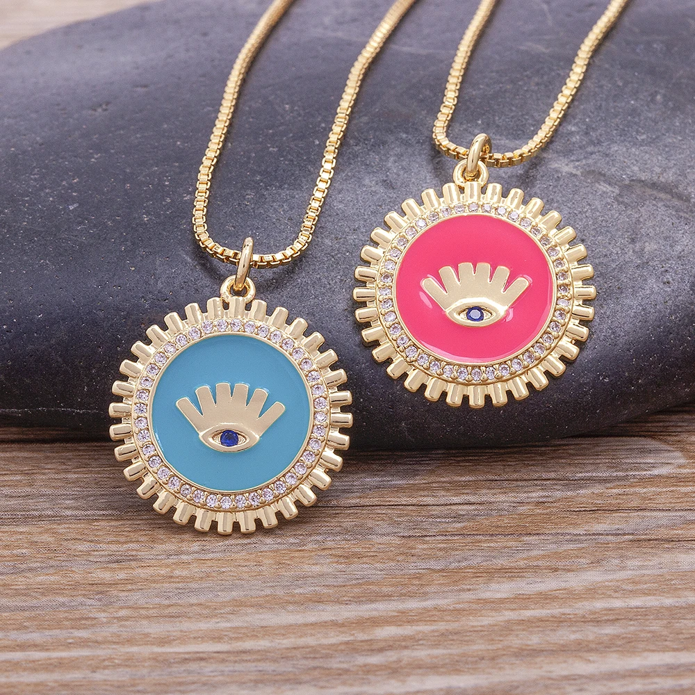 Wholesale Gold Chain Evil Eye Pendant Women Statement Collares 7 Colorful Colors Dripping Oil Process Zircon Lucky Eye Jewelry
Wholesale Gold Chain Evil Eye Pendant Women Statement Collares 7 Colorful Colors Dripping Oil Process Zircon Lucky Eye Jewelry