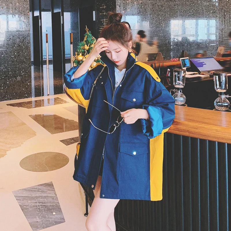 Women's Clothing Jacket Women Casual Women's Windbreaker Loose Women's Autumn Coat Patchwork Epaulettes Women's Long Trench Coat
Women's Clothing Jacket Women Casual Women's Windbreaker Loose Women's Autumn Coat Patchwork Epaulettes Women's Long Trench Coat