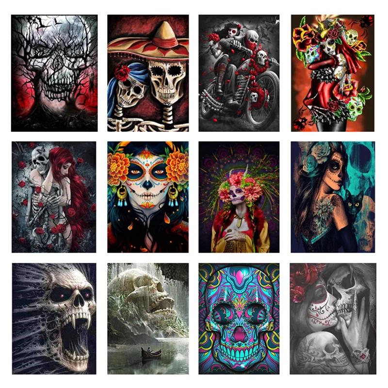 DIY Halloween Diamond Painting Horror Skull Picture Art Diamond Embroidery Mosaic Cross stitch Kit Home Wall Decor Crafts Gift
DIY Halloween Diamond Painting Horror Skull Picture Art Diamond Embroidery Mosaic Cross stitch Kit Home Wall Decor Crafts Gift