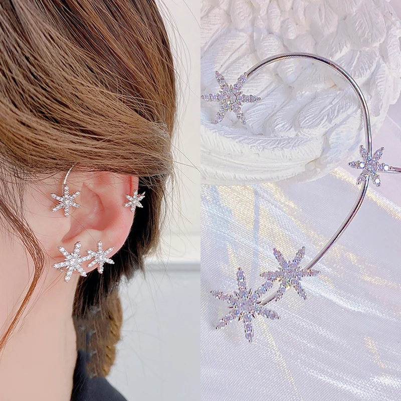 New Shining Zircon Snowflake Ear Clip Earrings for Women Girls Fashion Non Piercing Ear Cuff Ear-hook Party Wedding Jewelry Gift
New Shining Zircon Snowflake Ear Clip Earrings for Women Girls Fashion Non Piercing Ear Cuff Ear-hook Party Wedding Jewelry Gift