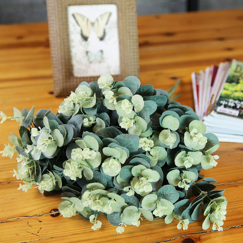 20 Heads Eucalyptus Bouquet Tree Branches Silk Artificial Leaves Home Decoration Flower Arrangment Plant Faux Foliage Craft Gift
20 Heads Eucalyptus Bouquet Tree Branches Silk Artificial Leaves Home Decoration Flower Arrangment Plant Faux Foliage Craft Gift