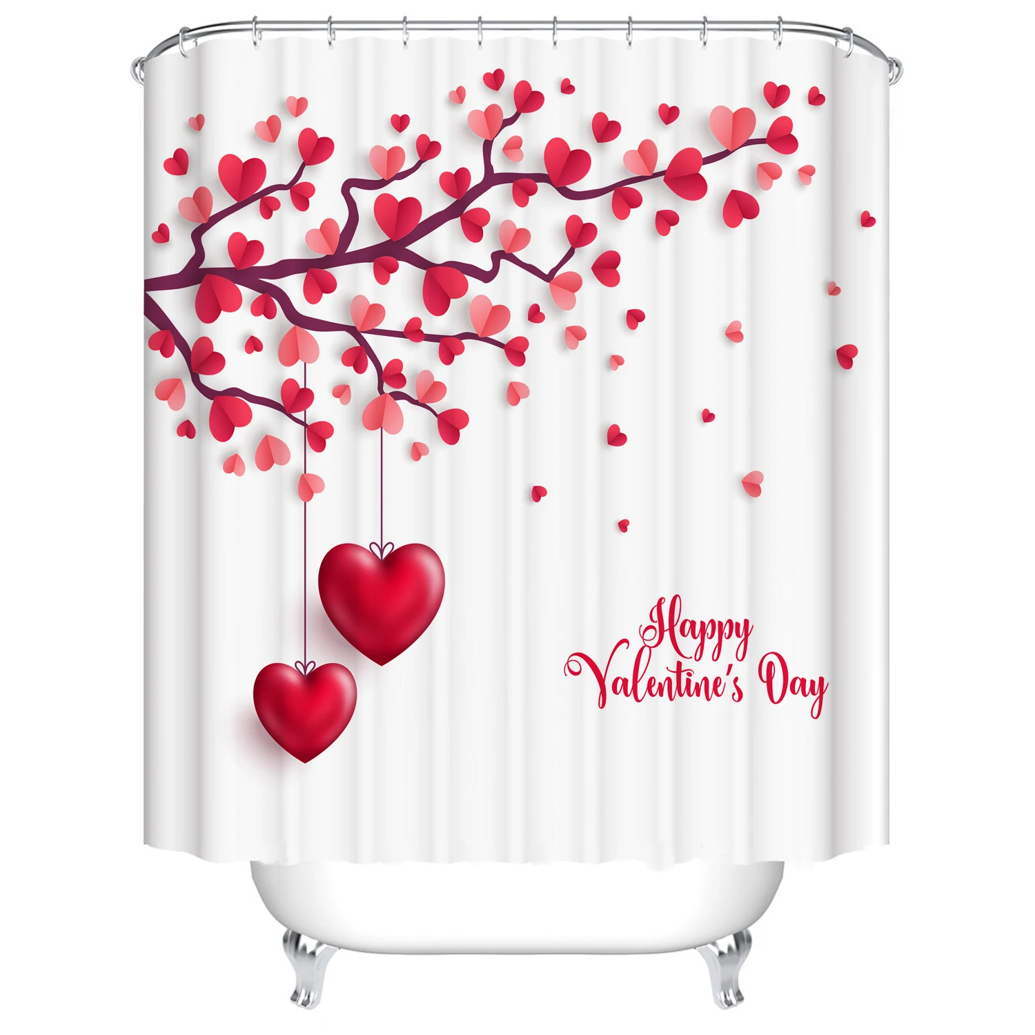 Valentine's Day Pink Red Tree Love Bathroom Shower Curtain Frabic Waterproof Polyester Bath Curtain with Hooks
Valentine's Day Pink Red Tree Love Bathroom Shower Curtain Frabic Waterproof Polyester Bath Curtain with Hooks