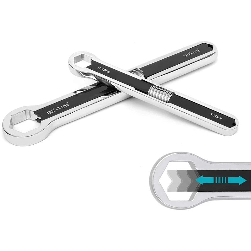 2 Piece Universal Wrench Set SAE & Metric, 8-Inch&10-Inch Double-Head Multifunctional Torx Wrench Auto Repair Tool Set
2 Piece Universal Wrench Set SAE & Metric, 8-Inch&10-Inch Double-Head Multifunctional Torx Wrench Auto Repair Tool Set