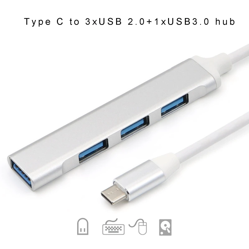 

USB C HUB Type C to 3x USB 2.0 + USB 3.0 Adapter For Laptop Mobile Phone Tablet R2JF