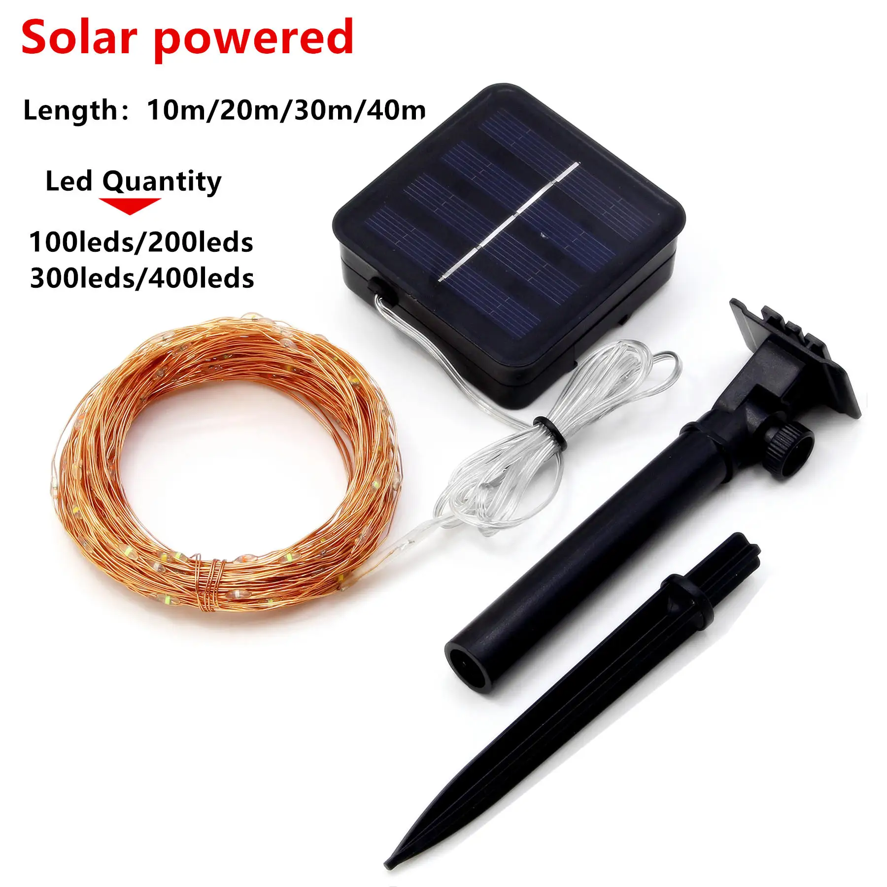 Outdoor Solar Lamp USB LED String Garland Light Fairy Copper Wire Waterproof Christmas Tree Wedding Party Decoration 5m 10m 20m | Лампы и