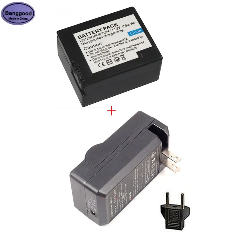 

7.2V 1500mAh NP-FF70 NP-FF71 NPFF70 NPFF71 Camera Battery + AC Charger For Sony DCR-HC1000 IP1 IP210 IP220 IP45 IP5 IP55 PC106