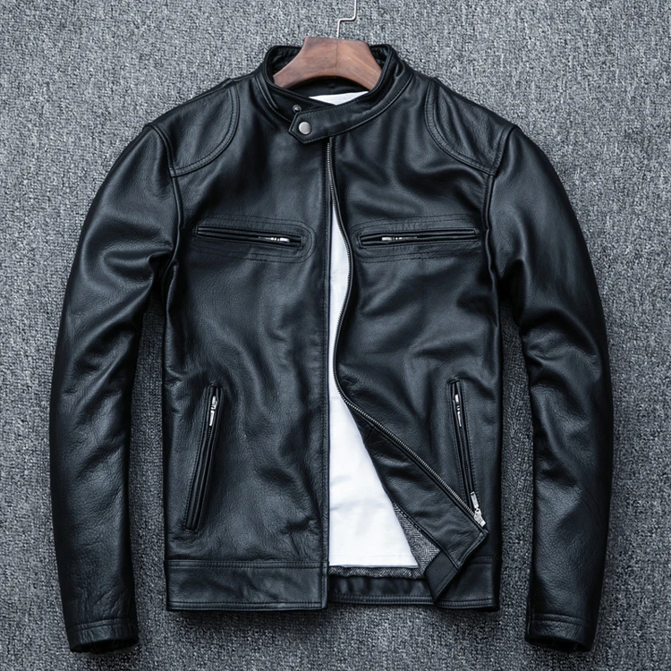 

Shipping.Wholesales.Plus size soft ree sheepskin Jacket,men slim genuine Leather coat.biker leather clothes.Autumn
