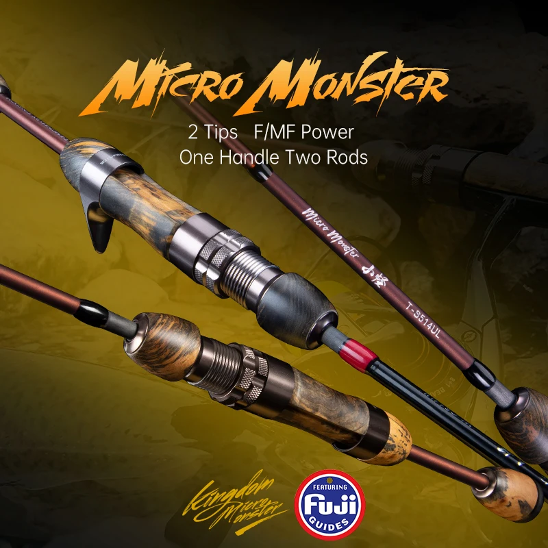 Kingdom MicroMonster Удочка 1 55 м 3-секционный литой спиннинг FUJI Guide UL светильник кое