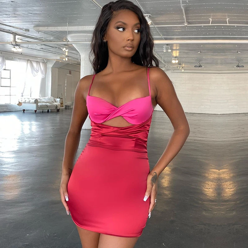 Fashion Patchwork Contrast Color Satin Slip Dress 2020 Autumn Woman Sexy Hollow Out Backless Bodycon Mini Dresses 
Fashion Patchwork Contrast Color Satin Slip Dress 2020 Autumn Woman Sexy Hollow Out Backless Bodycon Mini Dresses