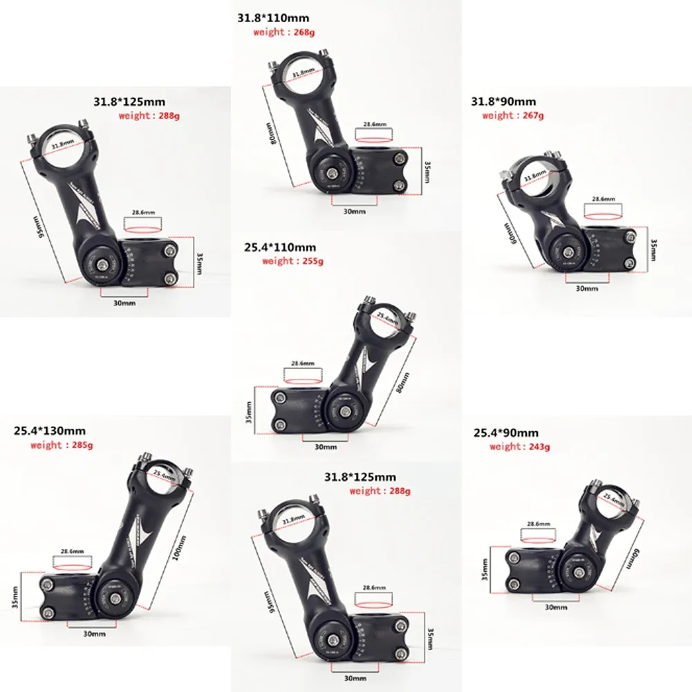 Mountain Bike Adjustable Stem 25.4/31.8mm Stem Raiser 90-125mm Stem Adjustable Angle Bicycle Stem Cycling Replacement Accessory
Mountain Bike Adjustable Stem 25.4/31.8mm Stem Raiser 90-125mm Stem Adjustable Angle Bicycle Stem Cycling Replacement Accessory