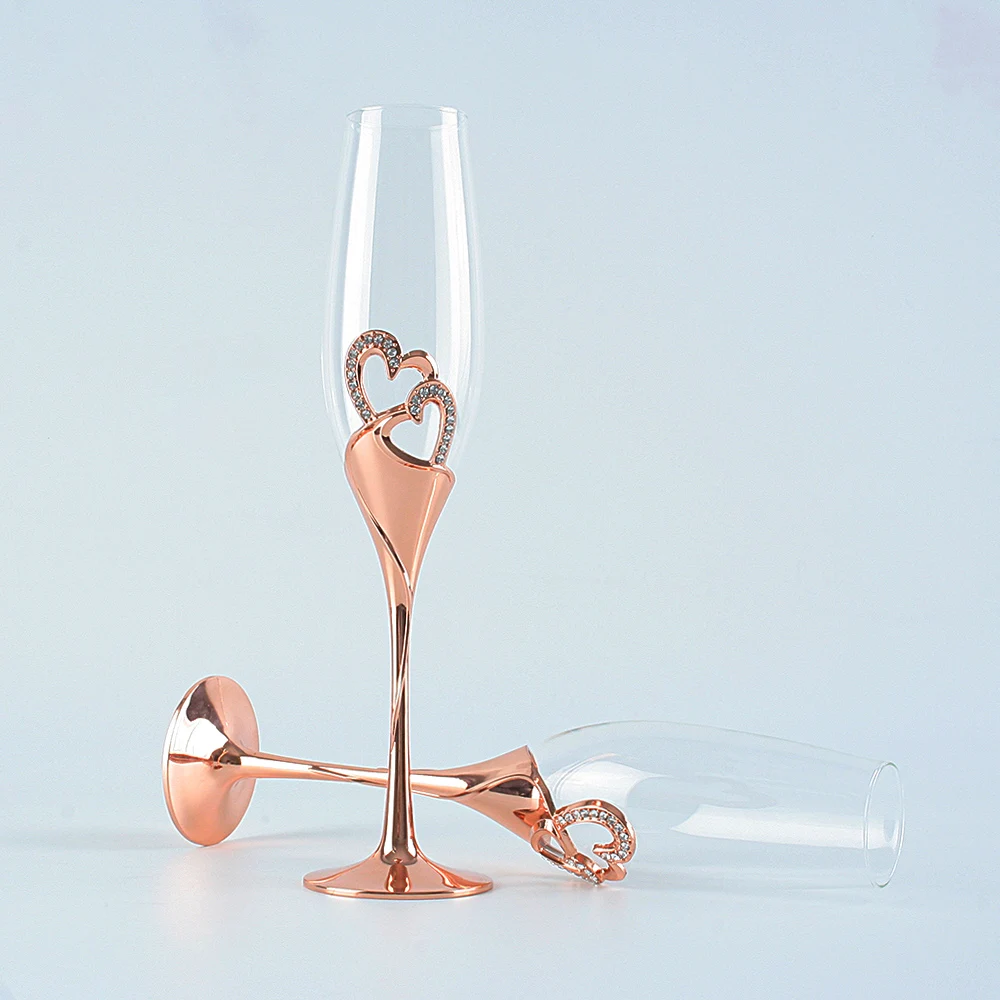 

Oh Trend Wedding Champagne Glass Set Bride And Groom Toasting Champagne Flute Cake Table Decoration Valentine's Day Present