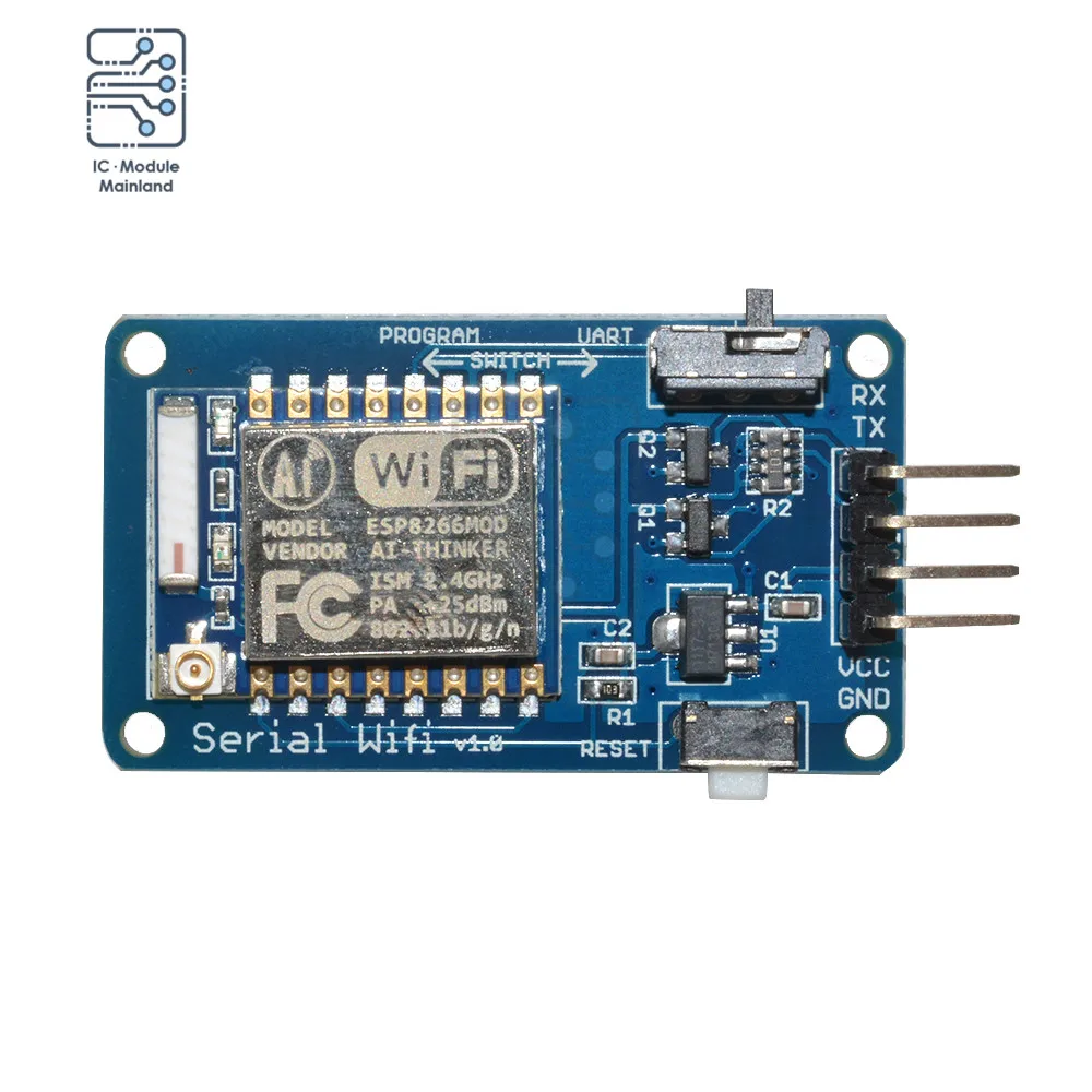 

3.3V 5V ESP8266 ESP-07 Wifi Module V1.0 Serial Transceiver Wireless Board Module 8N1 TTL UART Port Controller For Arduino